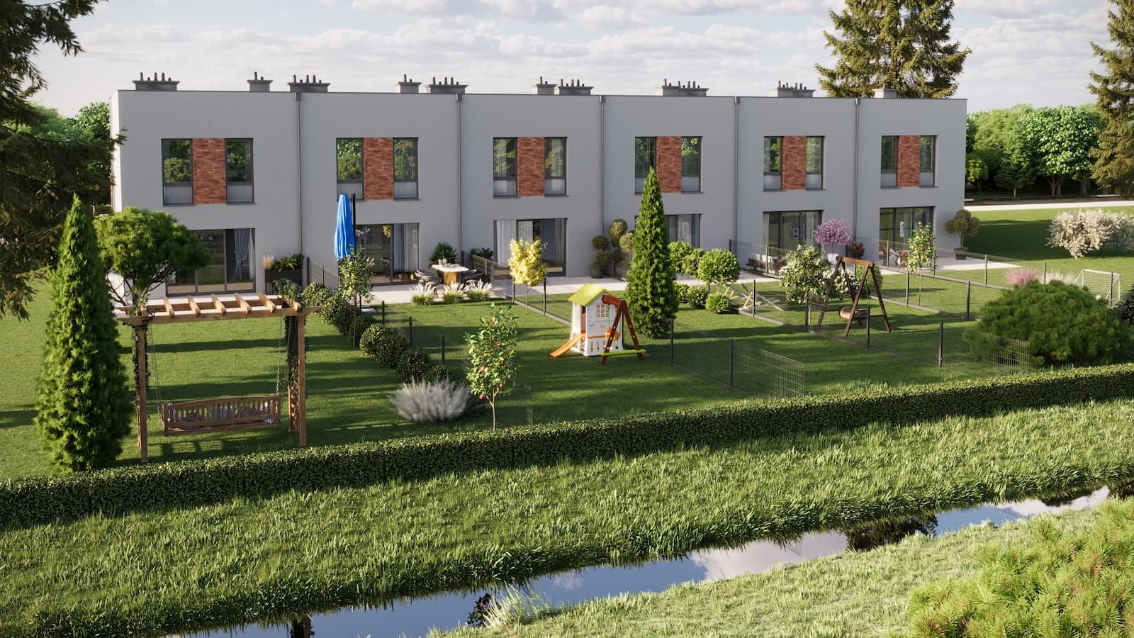 Widok od ogrodu - strefa relaksu